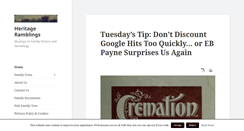 Desktop Screenshot of heritageramblings.net